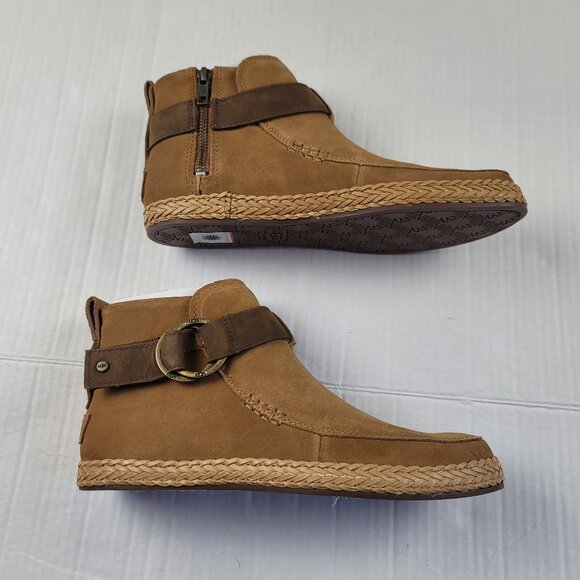 UGG Sloane Brown Suede Ankle Boots Buckle Women's Size 7.5 NWT - Picture 8 of 11